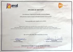 Diploma de Gratidão ARCD/AACD